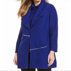 Peter Nygard Jacket Double Zipper Accents Waffle Look Fabric